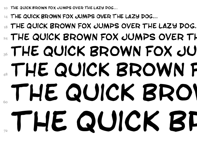 SF Toontime font waterfall